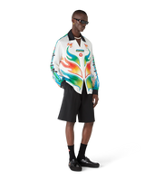 Flame Laurel  Long Sleeve Silk Twill Shirt