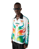 Flame Laurel  Long Sleeve Silk Twill Shirt