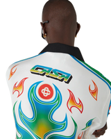 Flame Laurel  Long Sleeve Silk Twill Shirt