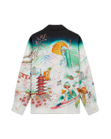 Flowers Long Sleeve Silk Twill Shirt