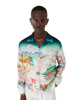 Flowers Long Sleeve Silk Twill Shirt