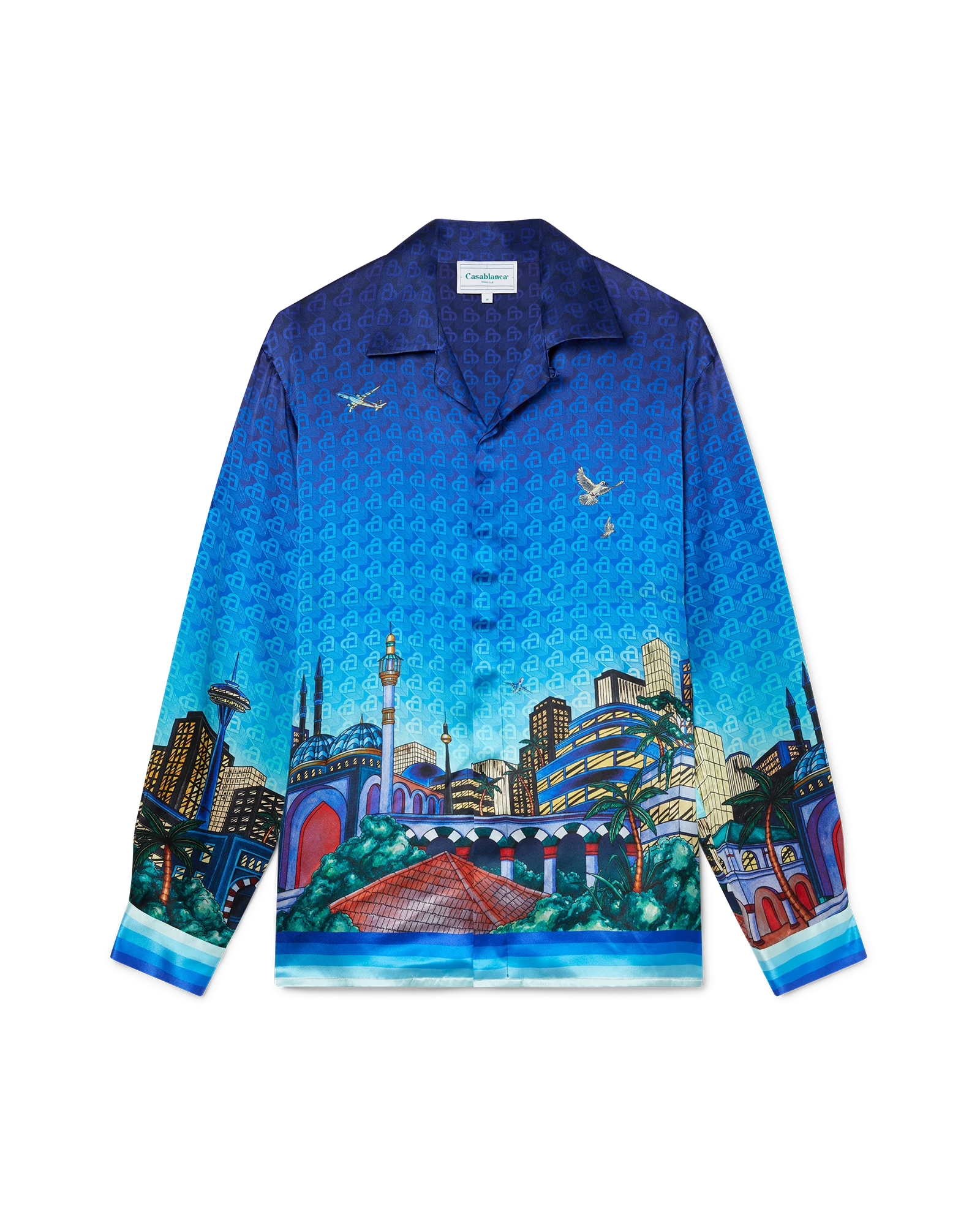 The Night View Long Sleeve Silk Shirt