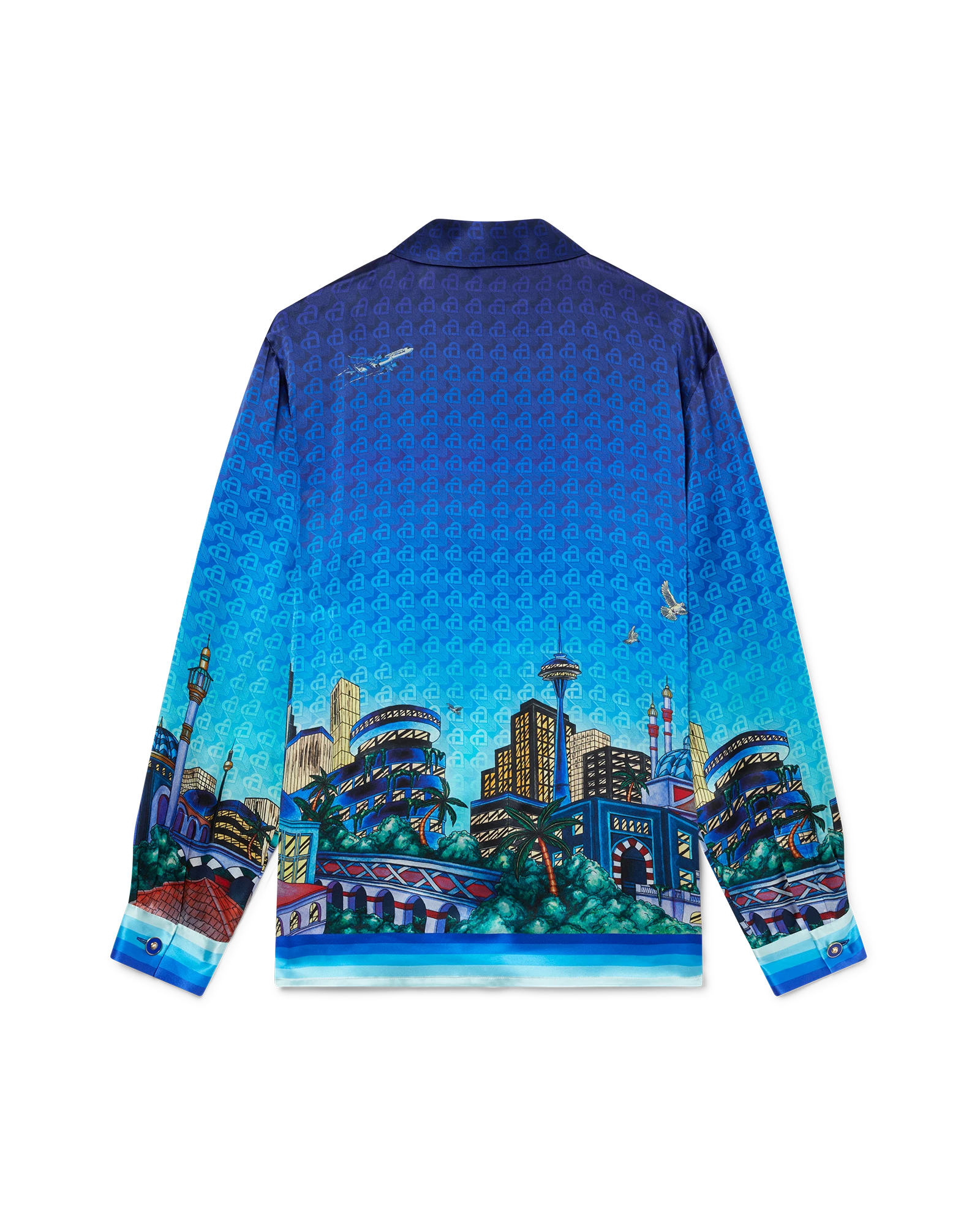 The Night View Long Sleeve Silk Shirt