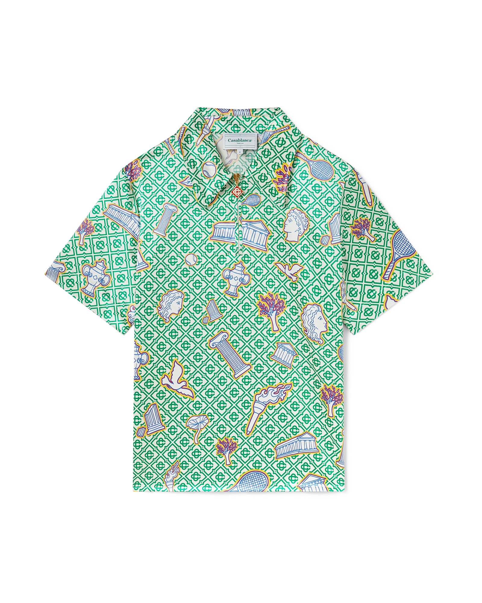 Chemise à manches courtes et fermeture éclair partielle Greek Icons