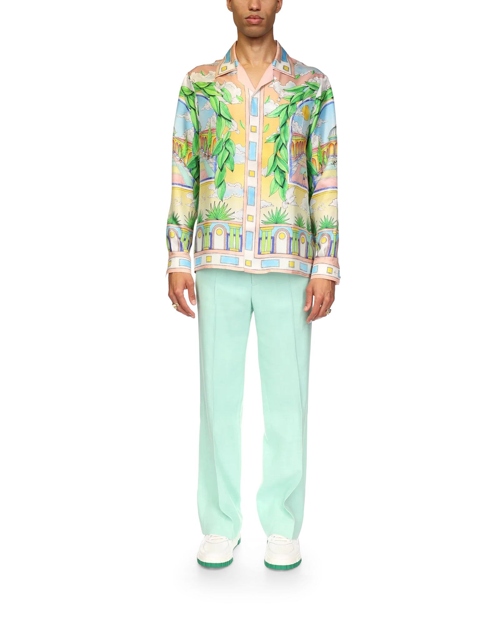 Paysage Ideal Short Sleeve Silk Shirt