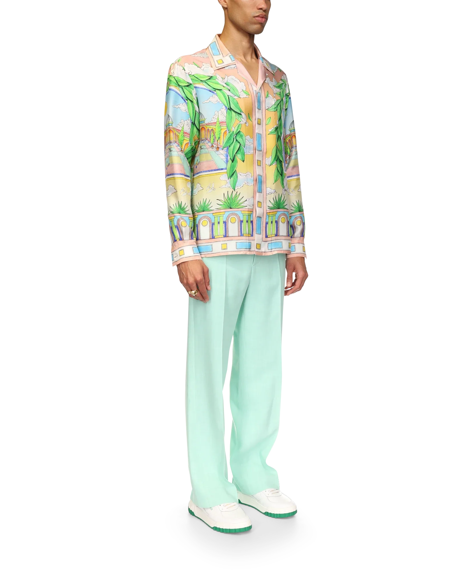 Paysage Ideal Short Sleeve Silk Shirt