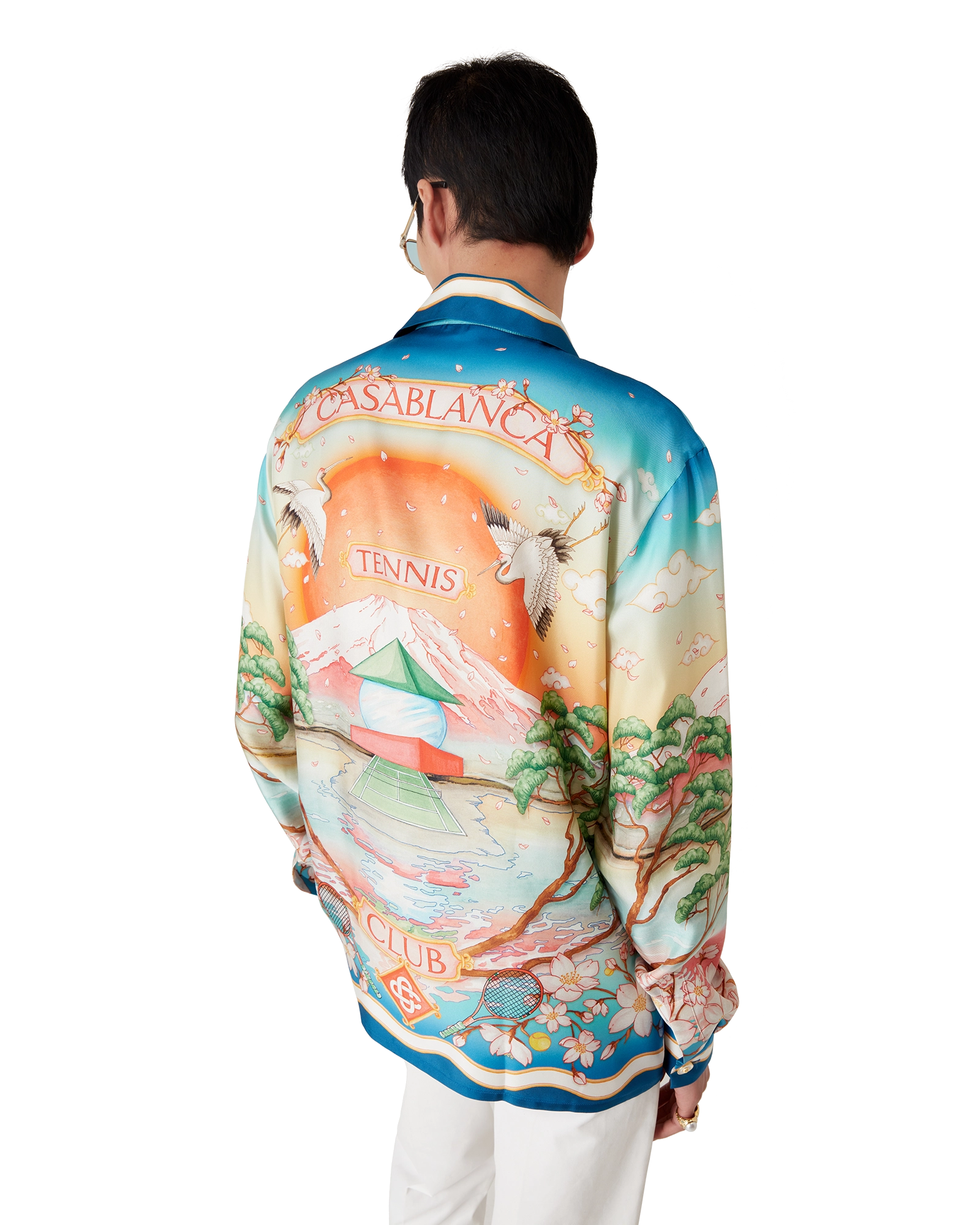 Tennis Club Long Sleeve Silk Shirt