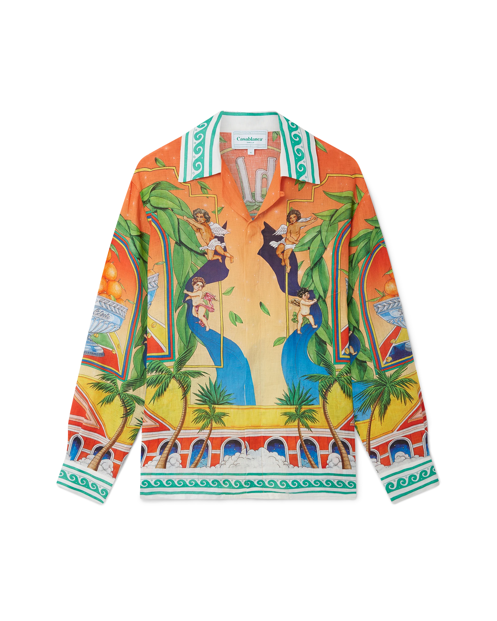 Trophy Orange Linen Long Sleeve Shirt