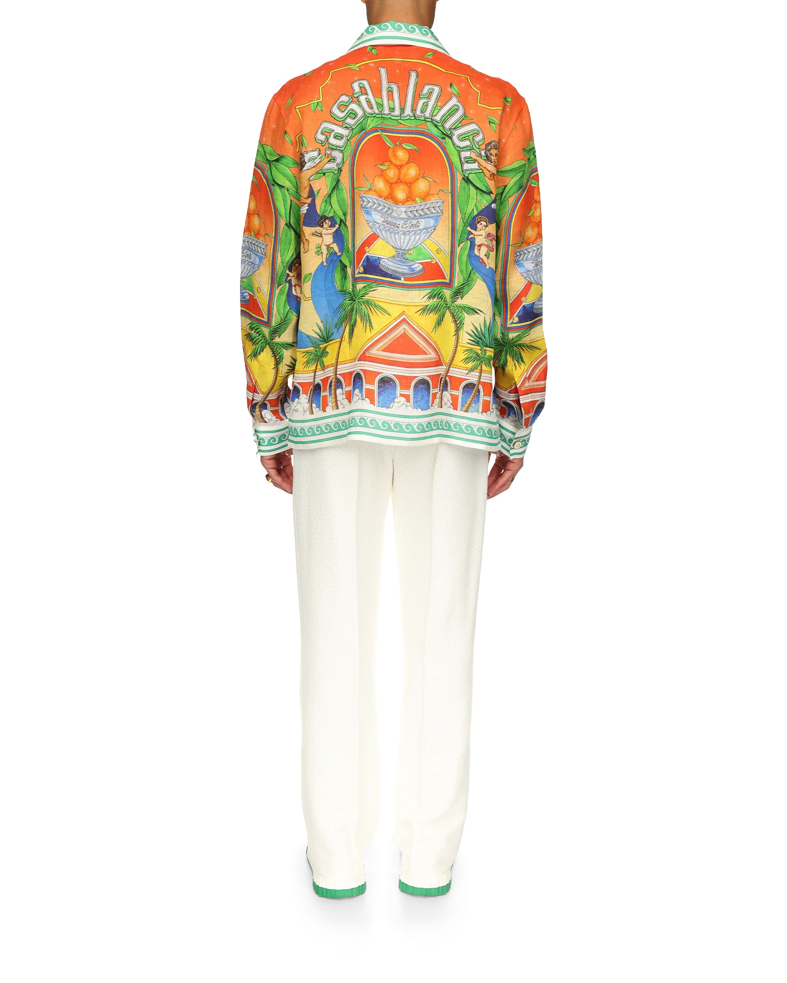 Trophy Orange Linen Long Sleeve Shirt