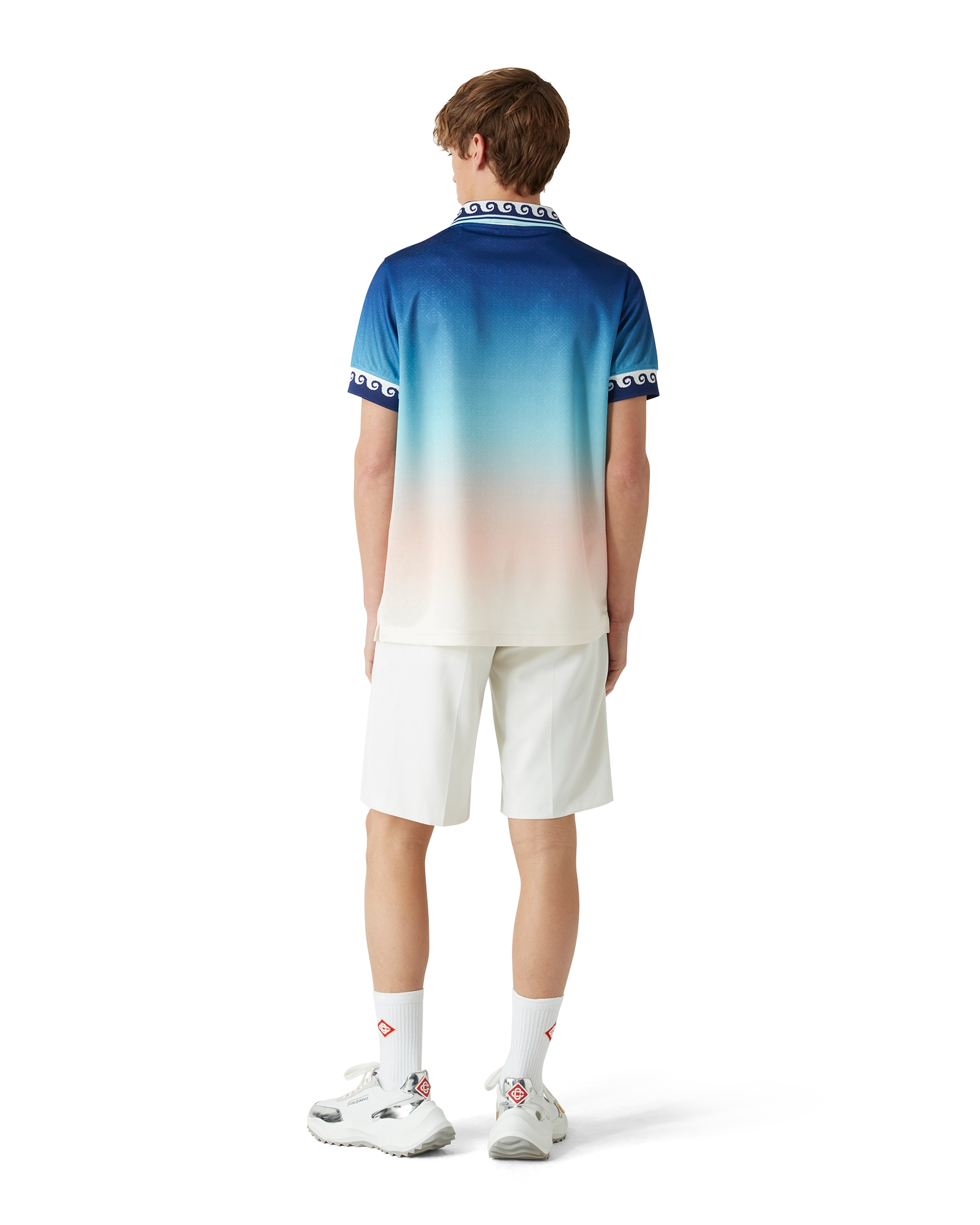 Jacquard Gradient Short Sleeve Football Shirt