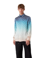 Jacquard Gradient Long Sleeve Silk Shirt