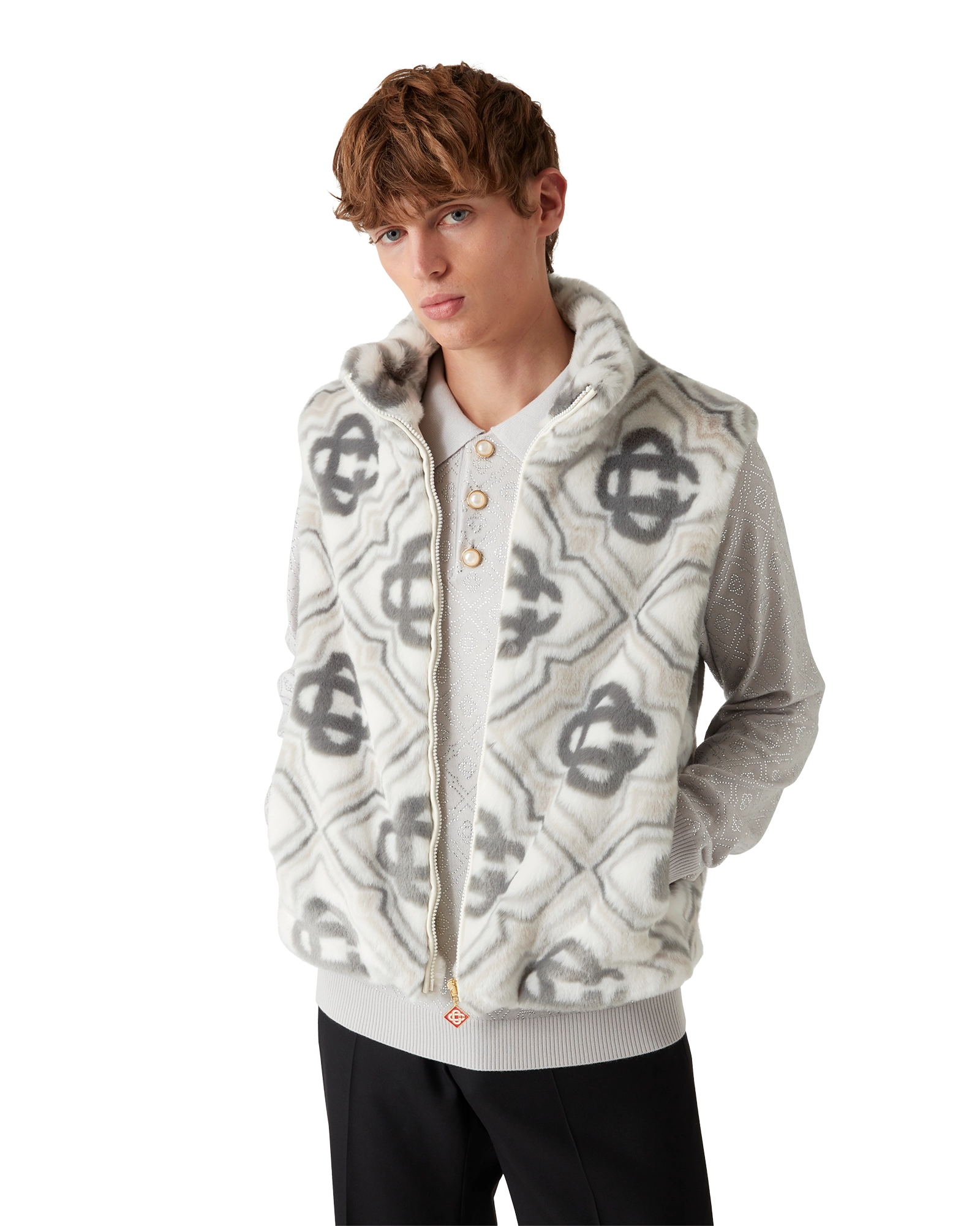 Faux Fur Monogram Gilet