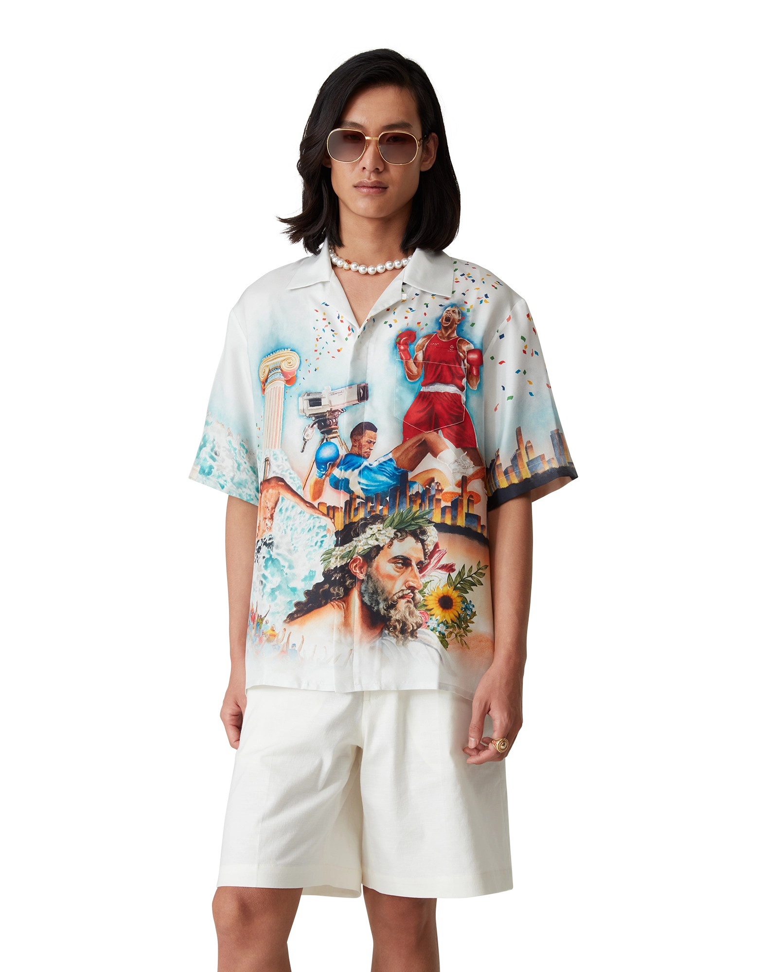 Celebration Du Sport Short Sleeve Silk Shirt