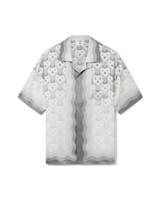 Gradient Heart Monogram Short Sleeve Silk Shirt