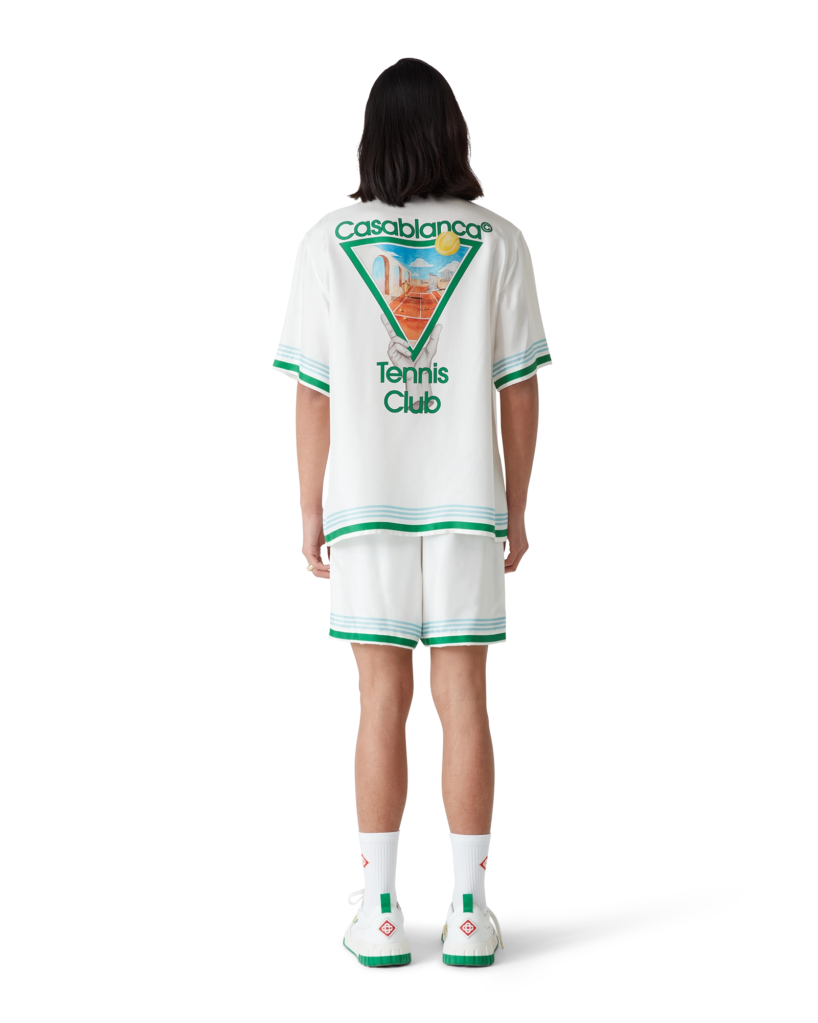 Metaphysical Tennis Icon Short-Sleeve Silk Shirt