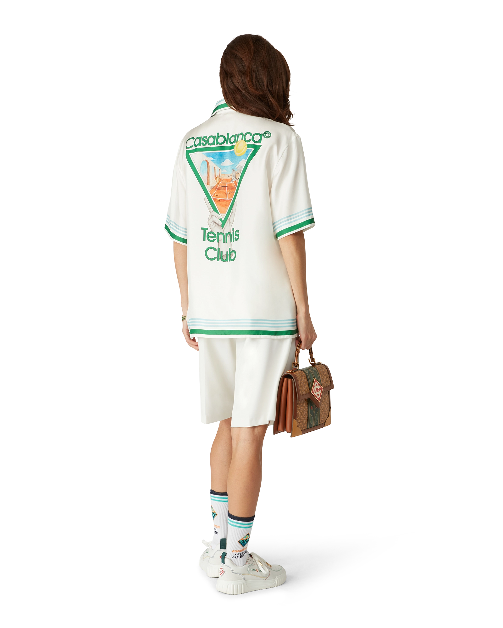 Metaphysical Tennis Icon Short-Sleeve Silk Shirt