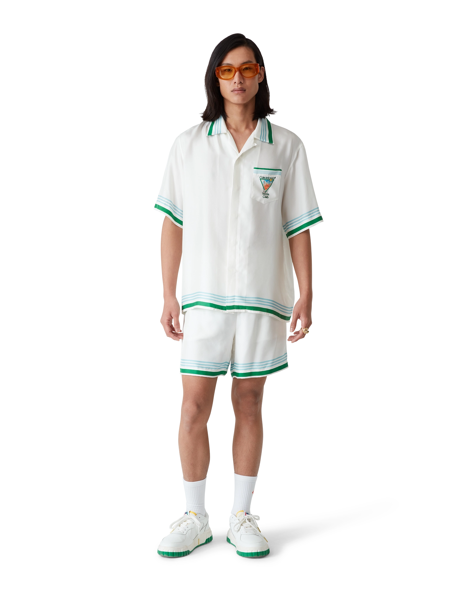 Metaphysical Tennis Icon Short-Sleeve Silk Shirt