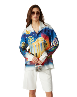 Midnight Acropolis Silk Long Sleeve Shirt