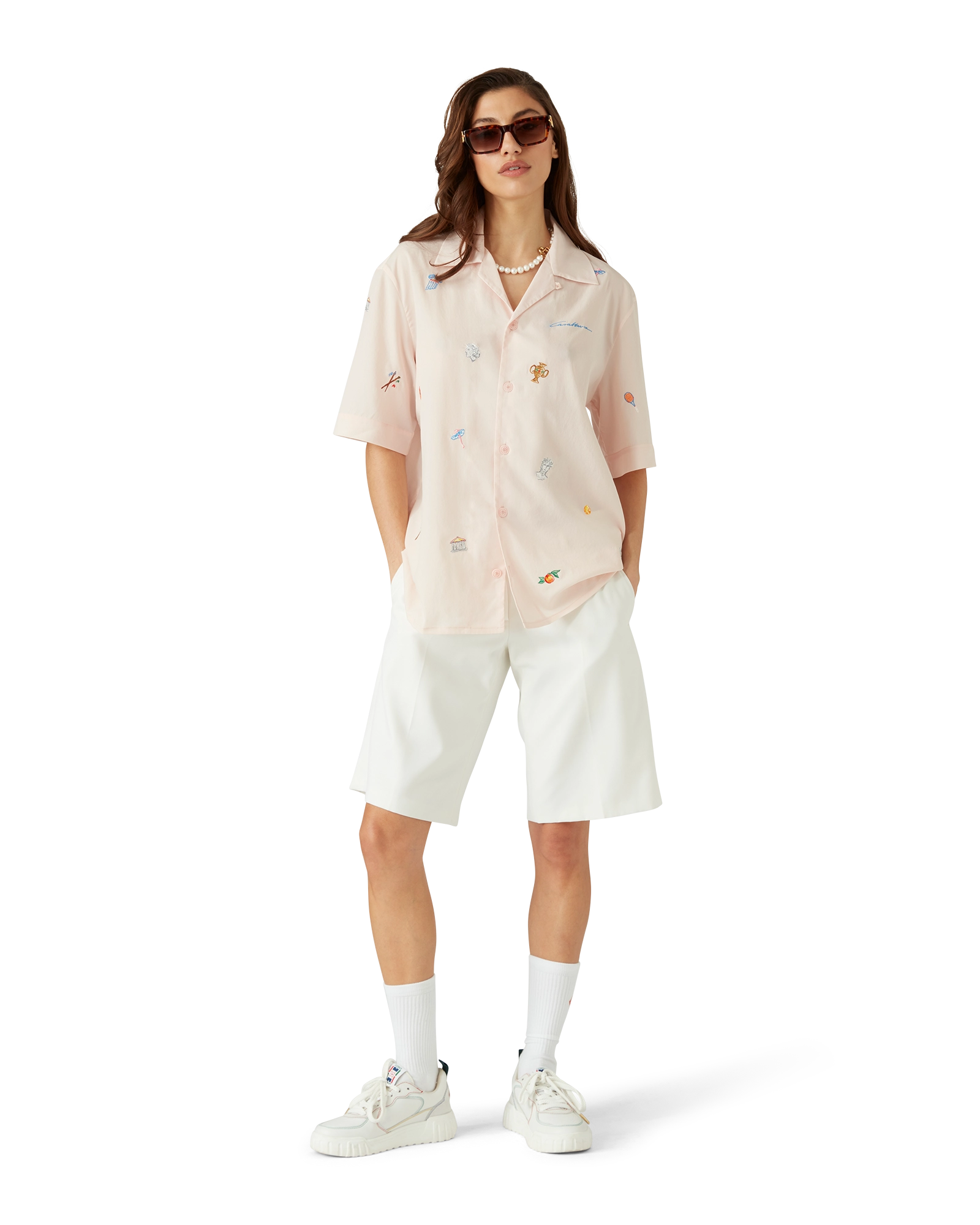 Embroidered Short Sleeve Motif Shirt