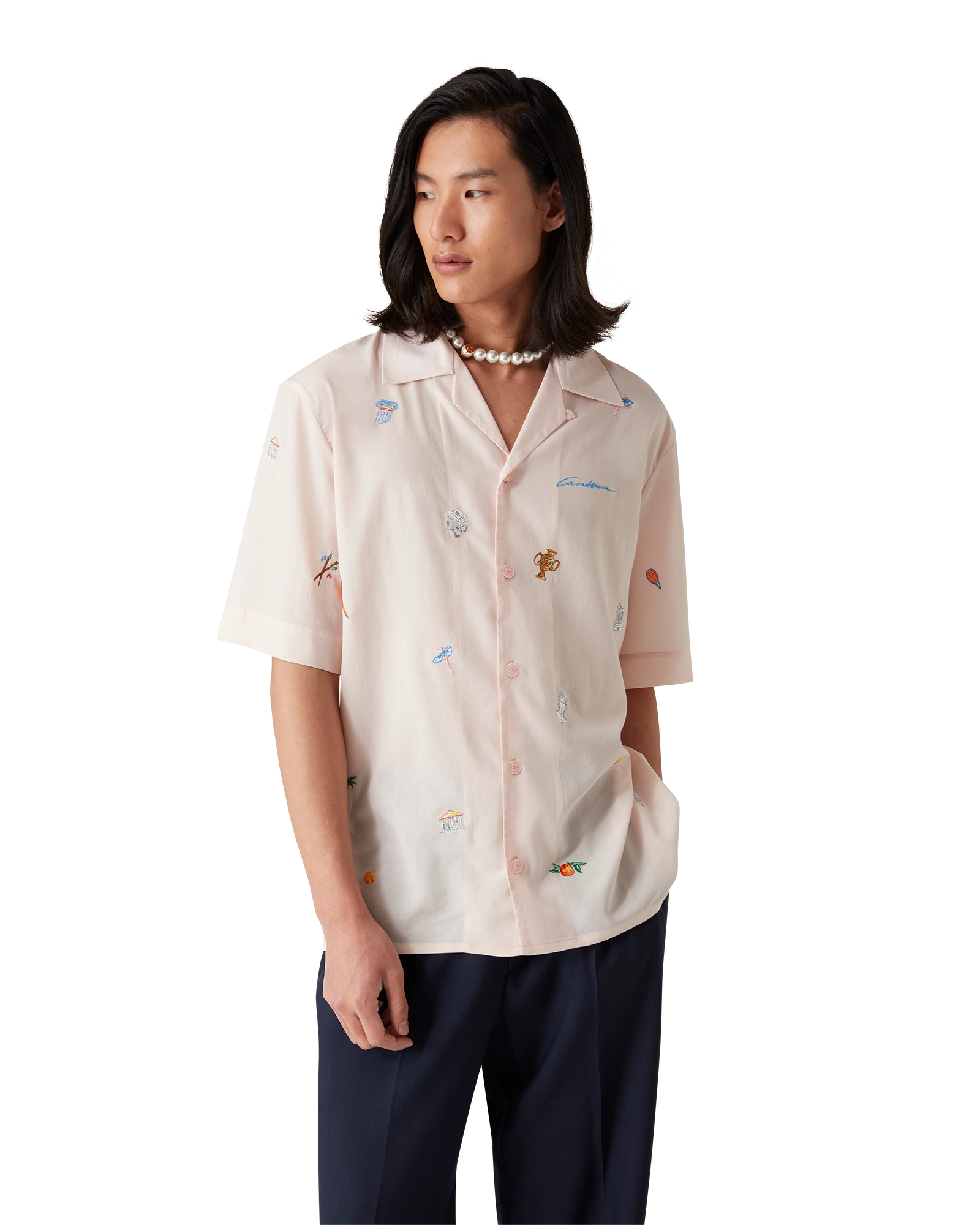 Embroidered Short Sleeve Motif Shirt