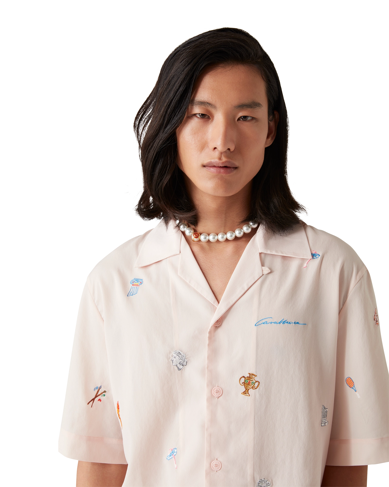 Embroidered Short Sleeve Motif Shirt