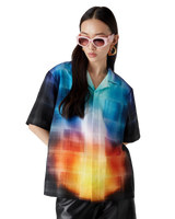 Gradient Check Viscose Blend Short Sleeve Shirt