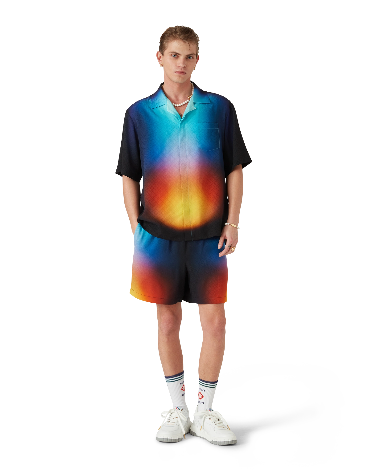 Gradient Silk Short Sleeve Shirt