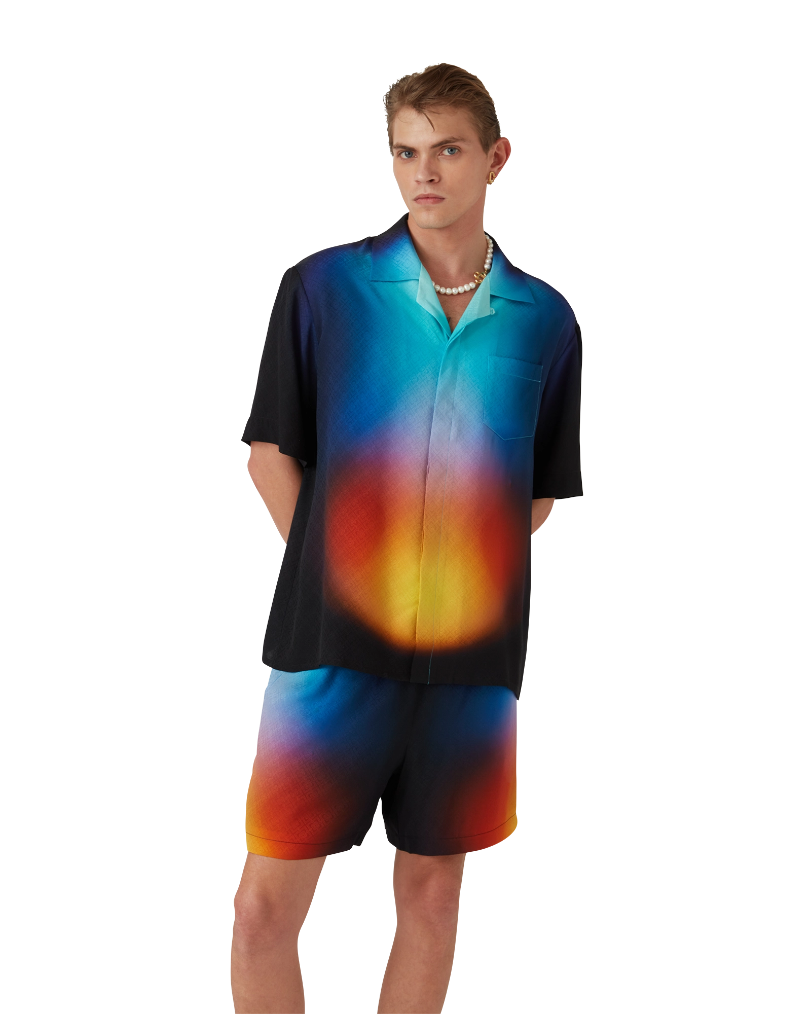 Gradient Silk Short Sleeve Shirt