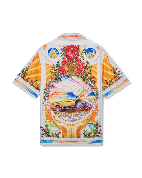 La Tornade De Rose Short Sleeve Silk Shirt | Casablanca Paris