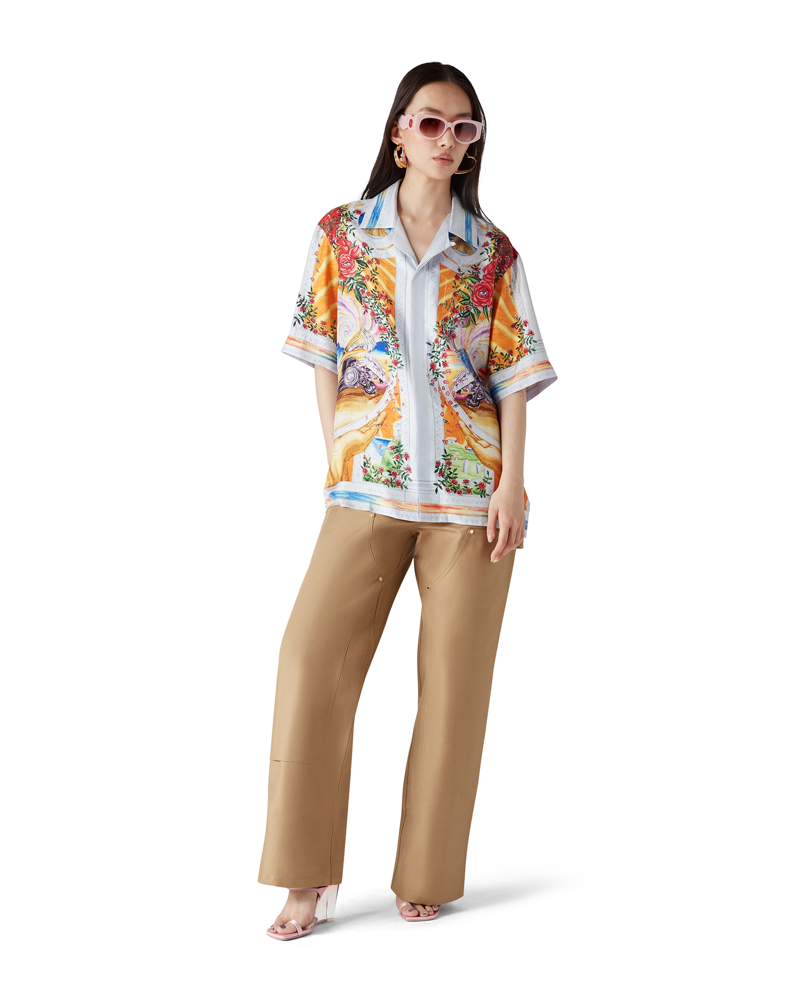 La Tornade De Rose Short Sleeve Silk Shirt