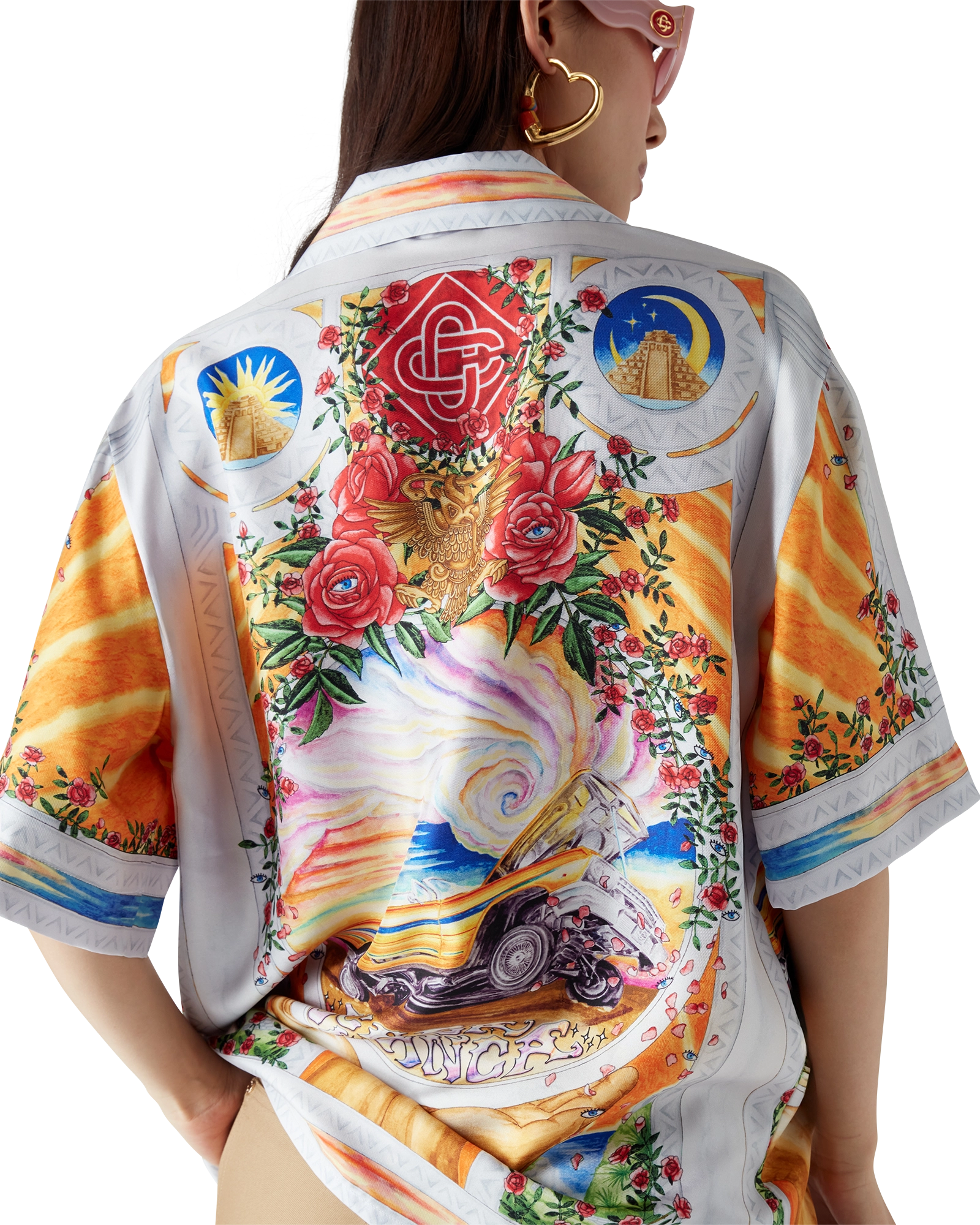 La Tornade De Rose Short Sleeve Silk Shirt