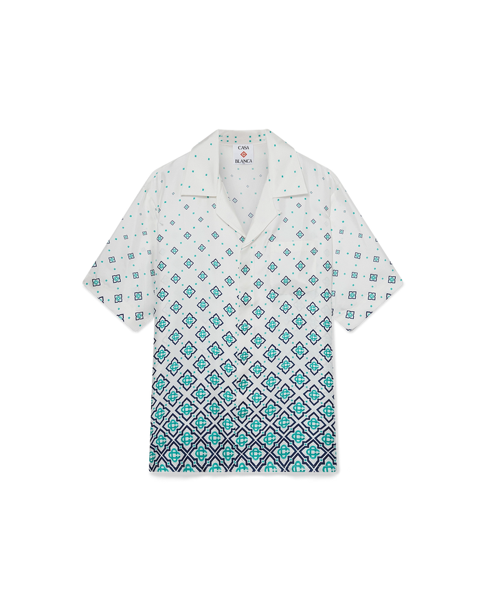 Gradient Monogram Short Sleeve Silk Shirt