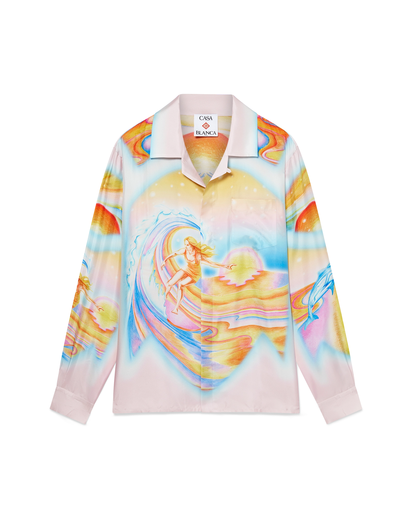 Psychedelic Nirvana Long Sleeve Silk Shirt | Casablanca Paris