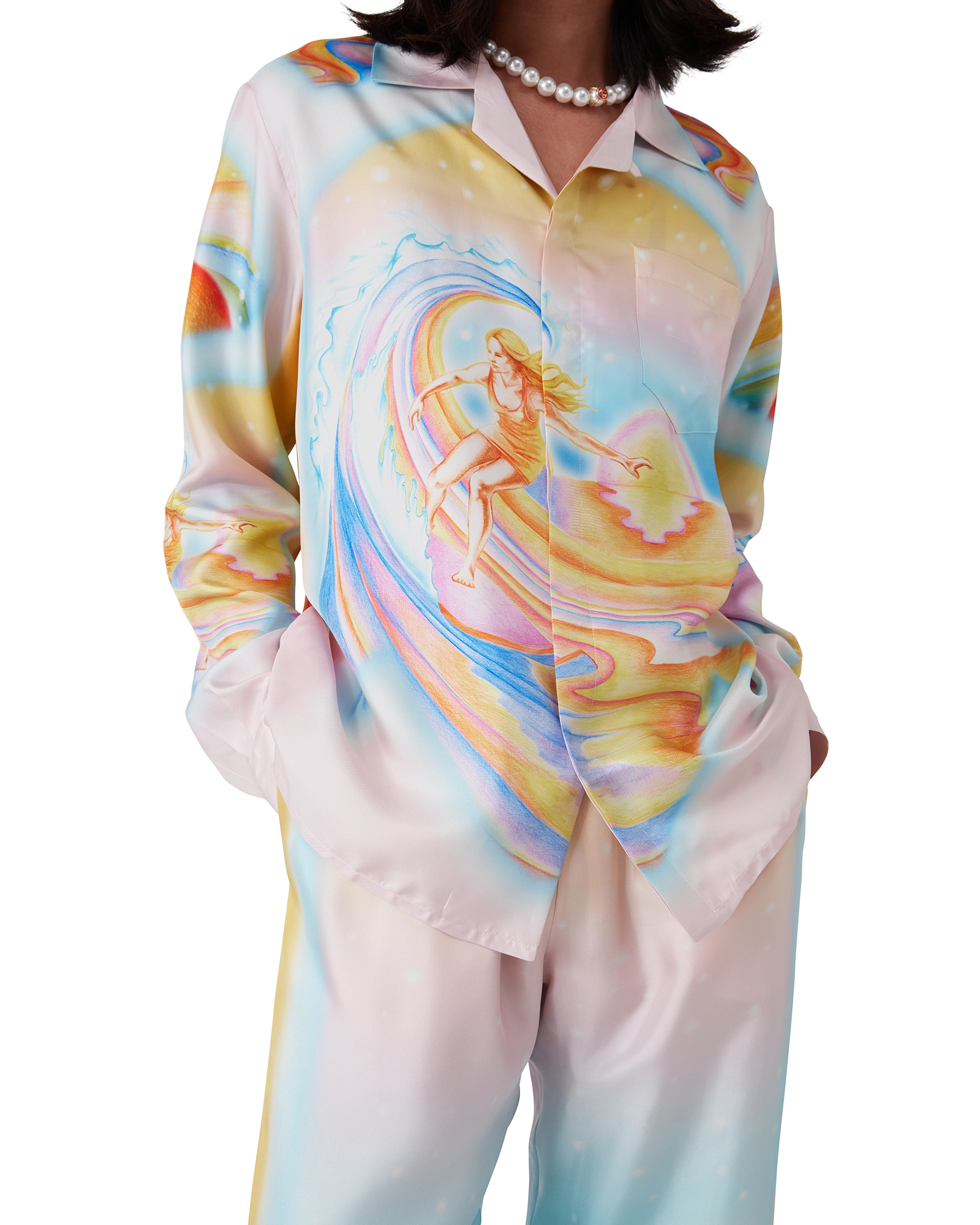 Psychedelic Nirvana Long Sleeve Silk Shirt