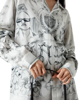 Tattoo Long Sleeve Silk Shirt