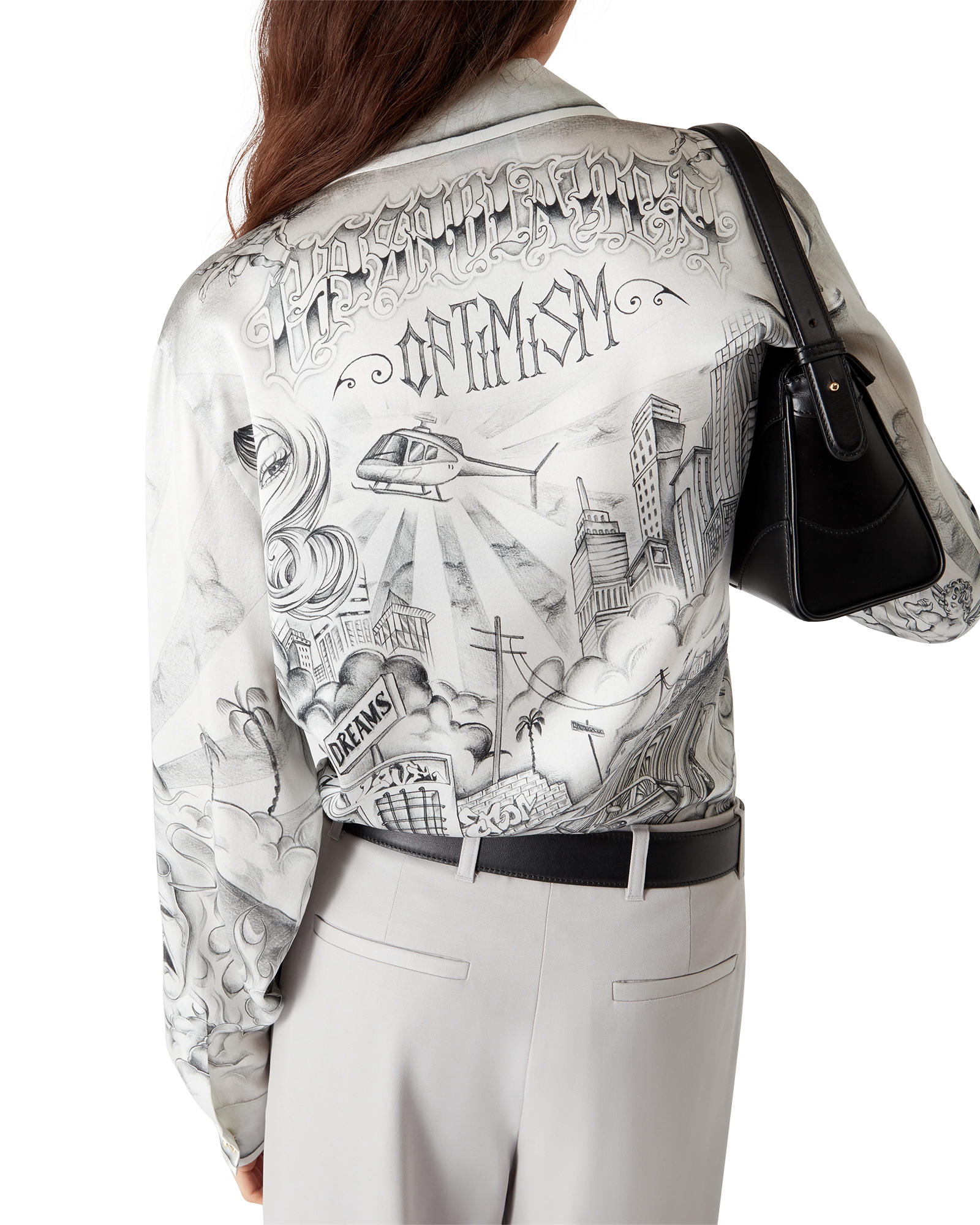 Tattoo Long Sleeve Silk Shirt
