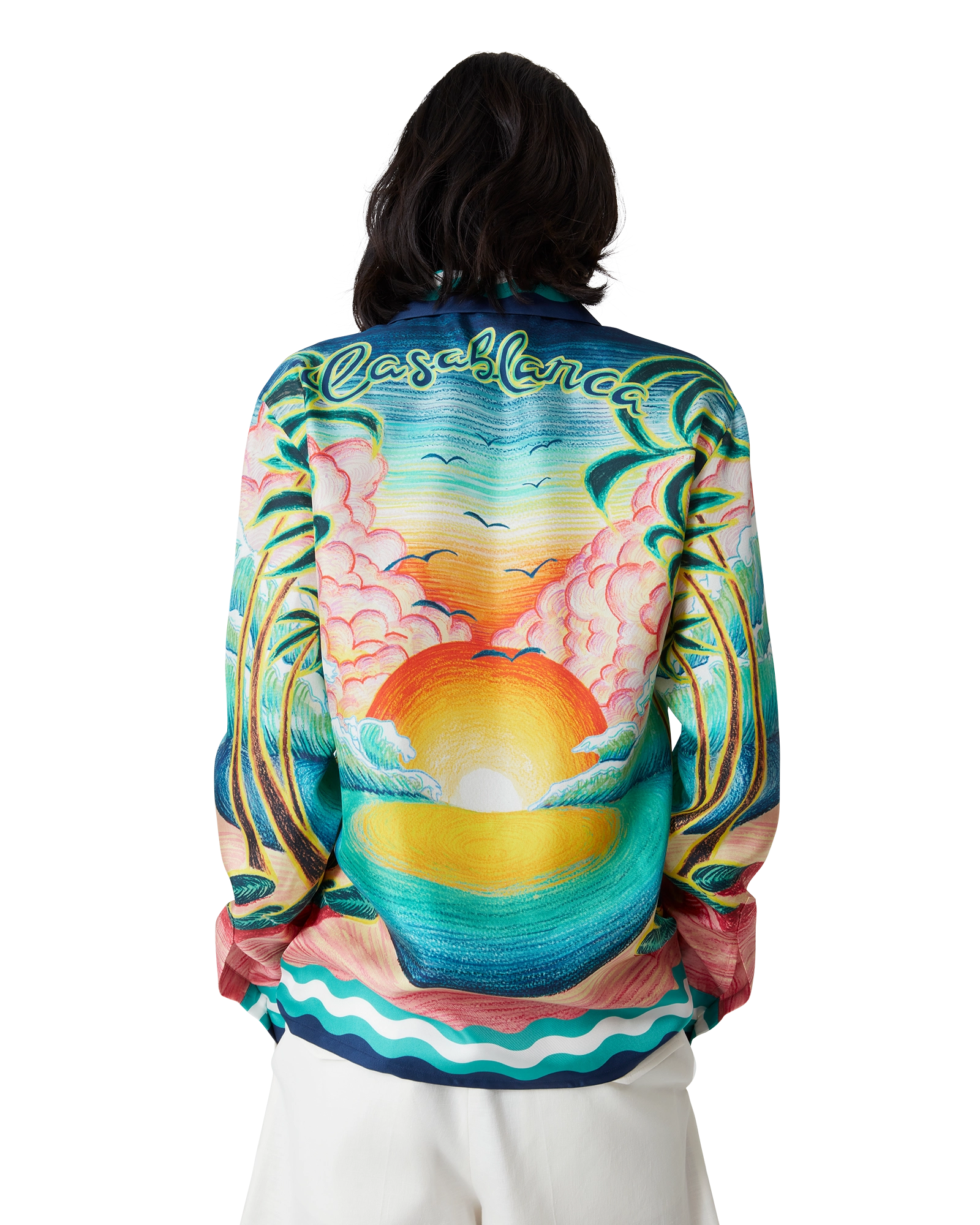 Danse De La Mer Long Sleeve Silk Shirt