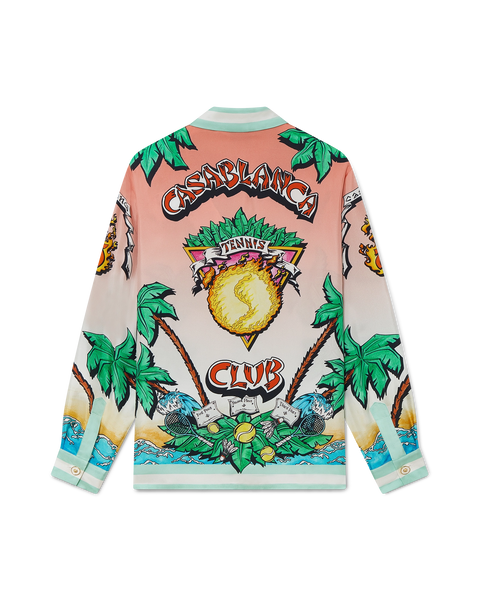 【Casablanca 】カサブランカ　テニスクラブ 長袖シルクシャツ XL Tennis Club Long Sleeve Silk Shirt | Casablanca Paris