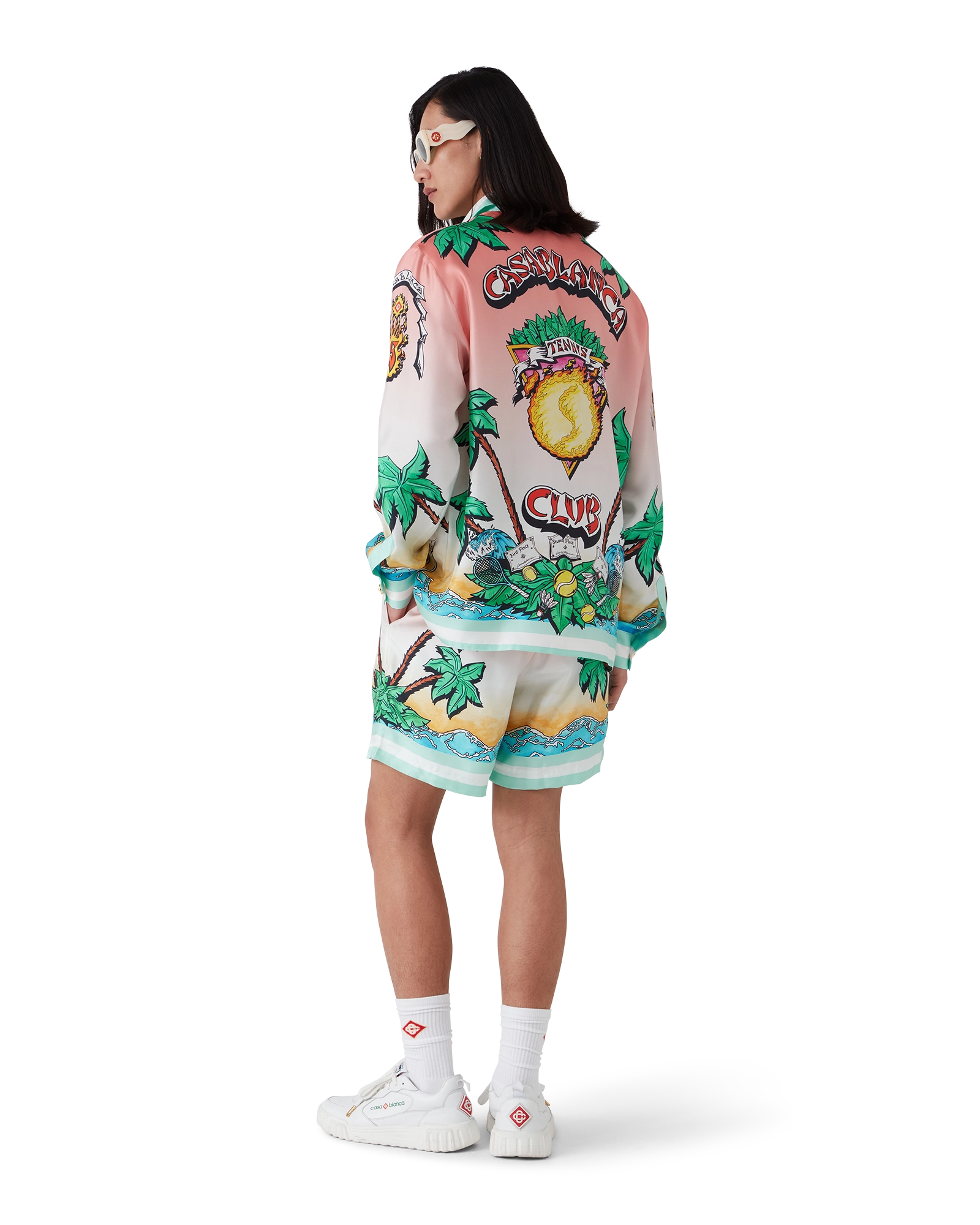 Tennis Club Long Sleeve Silk Shirt