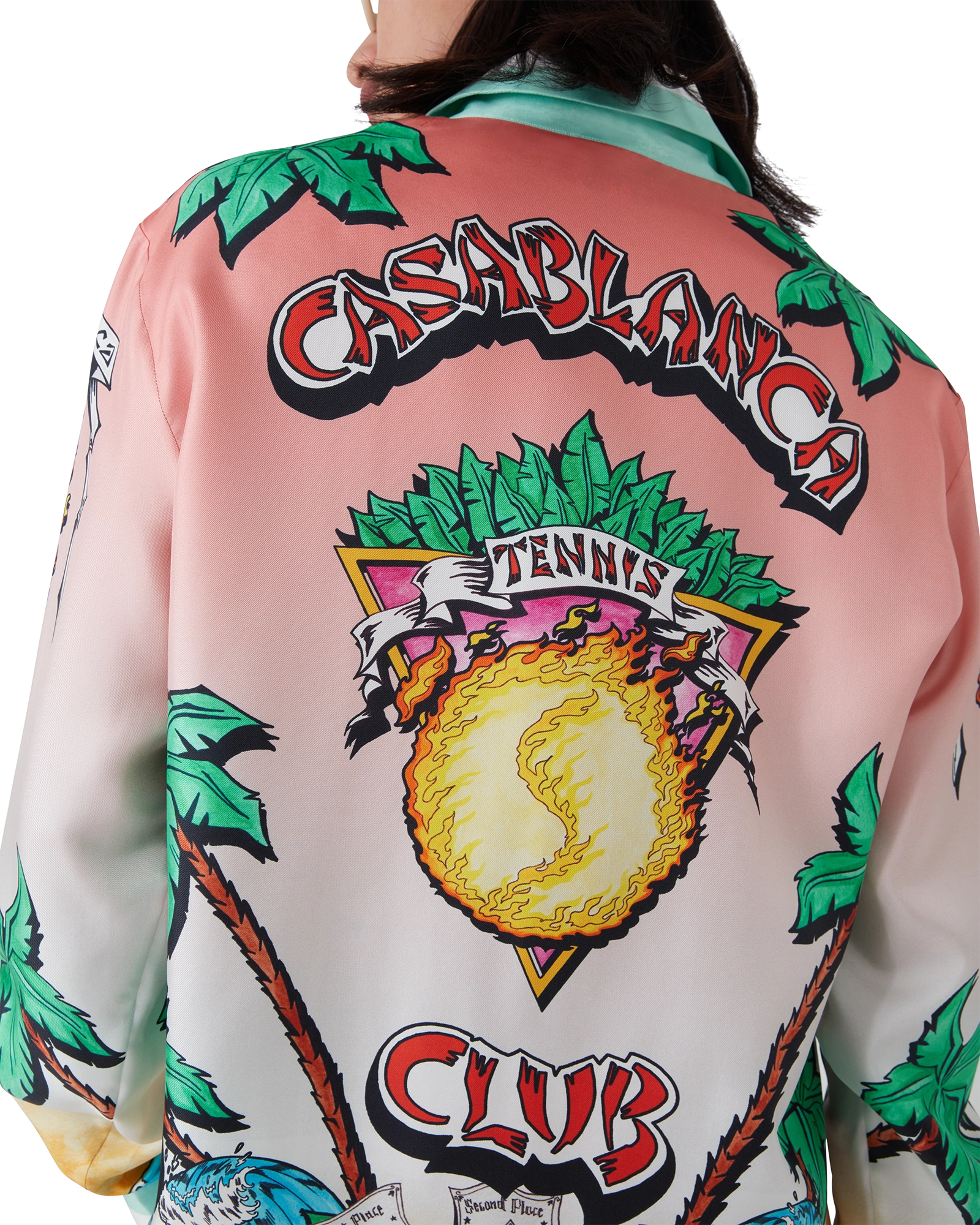 Tennis Club Long Sleeve Silk Shirt