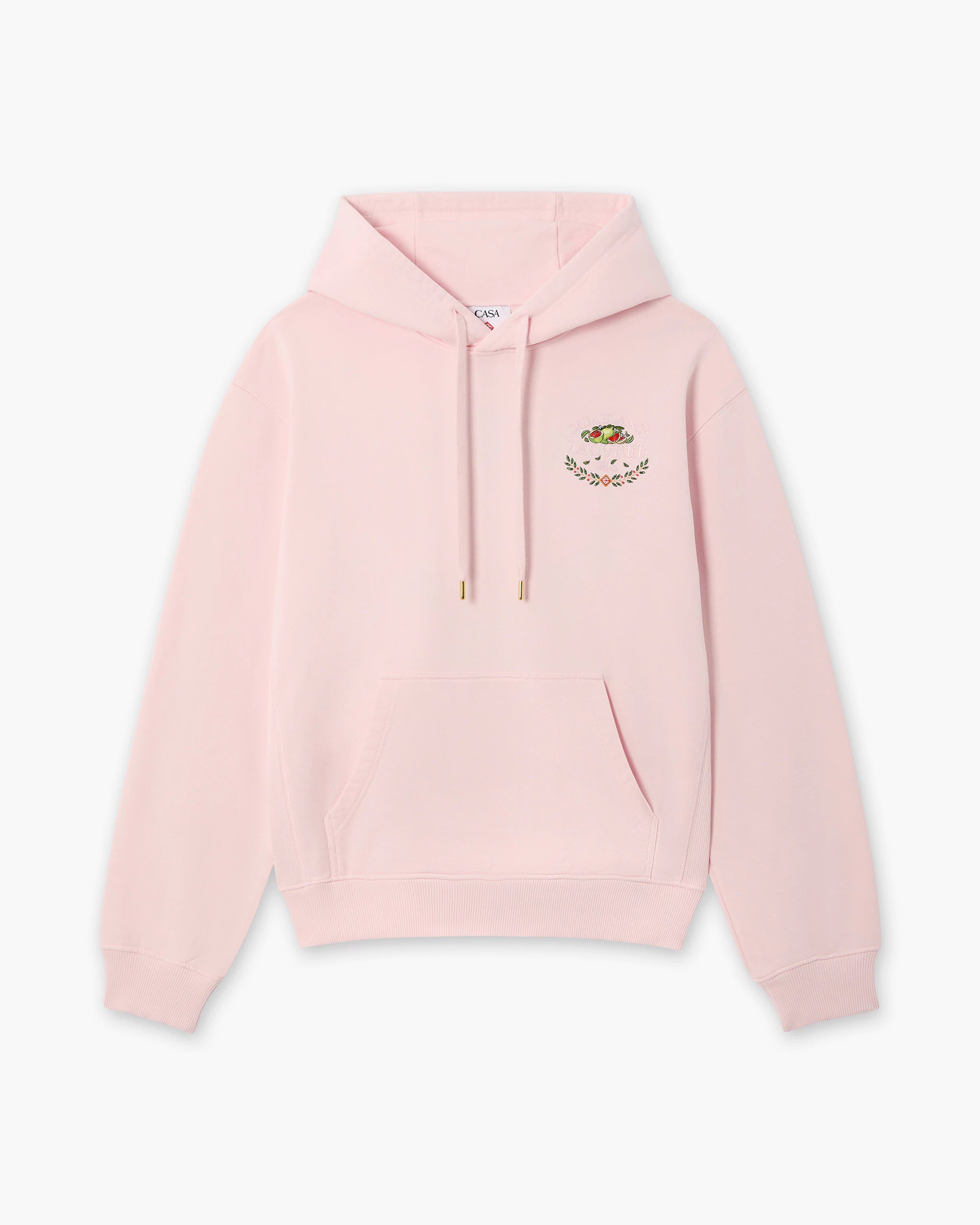 Pink Laduree x Casablanca Embroidered Hooded Sweatshirt