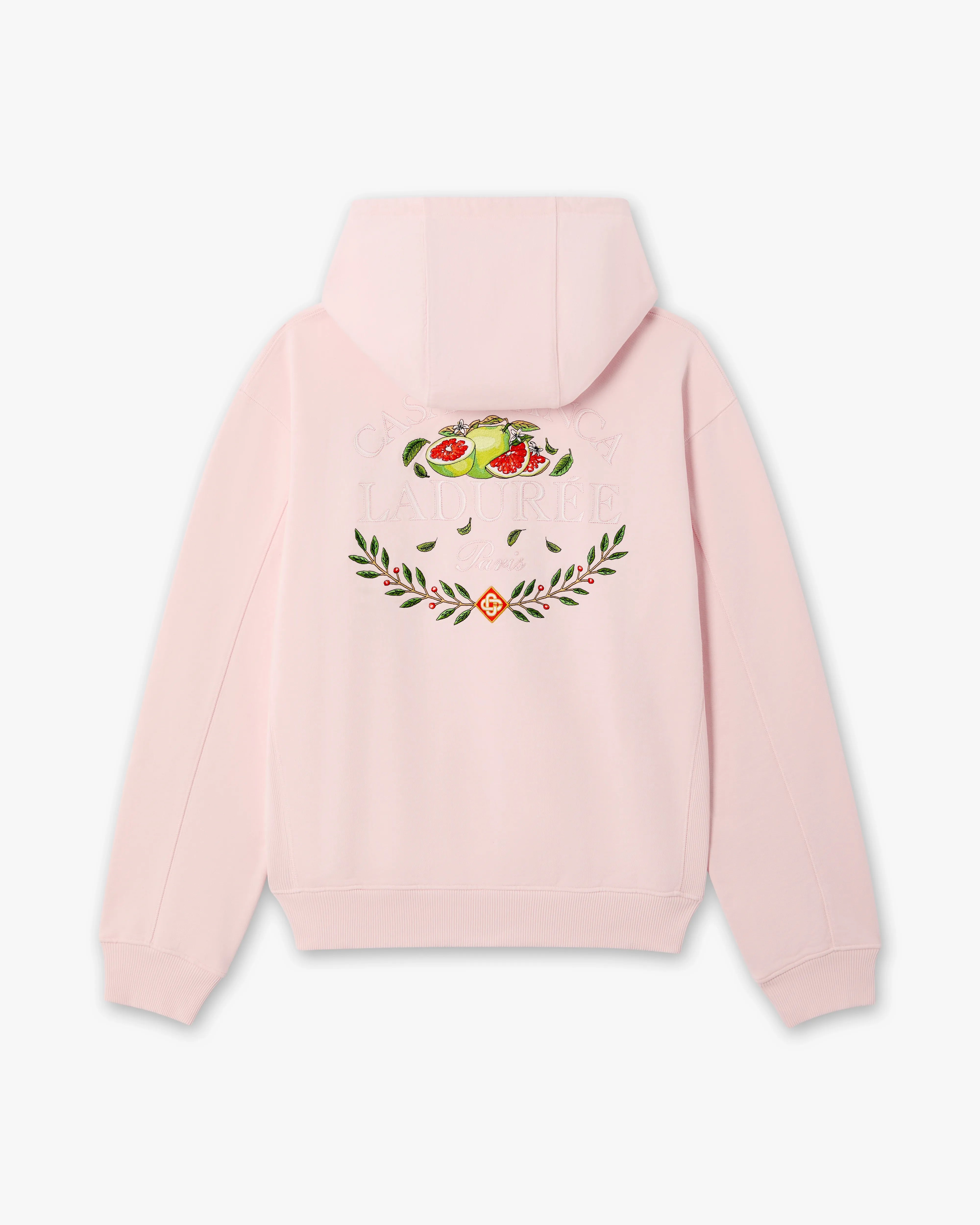 Pink Laduree x Casablanca Embroidered Hooded Sweatshirt