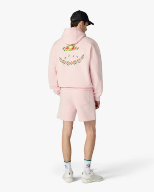Pink Laduree x Casablanca Embroidered Hooded Sweatshirt