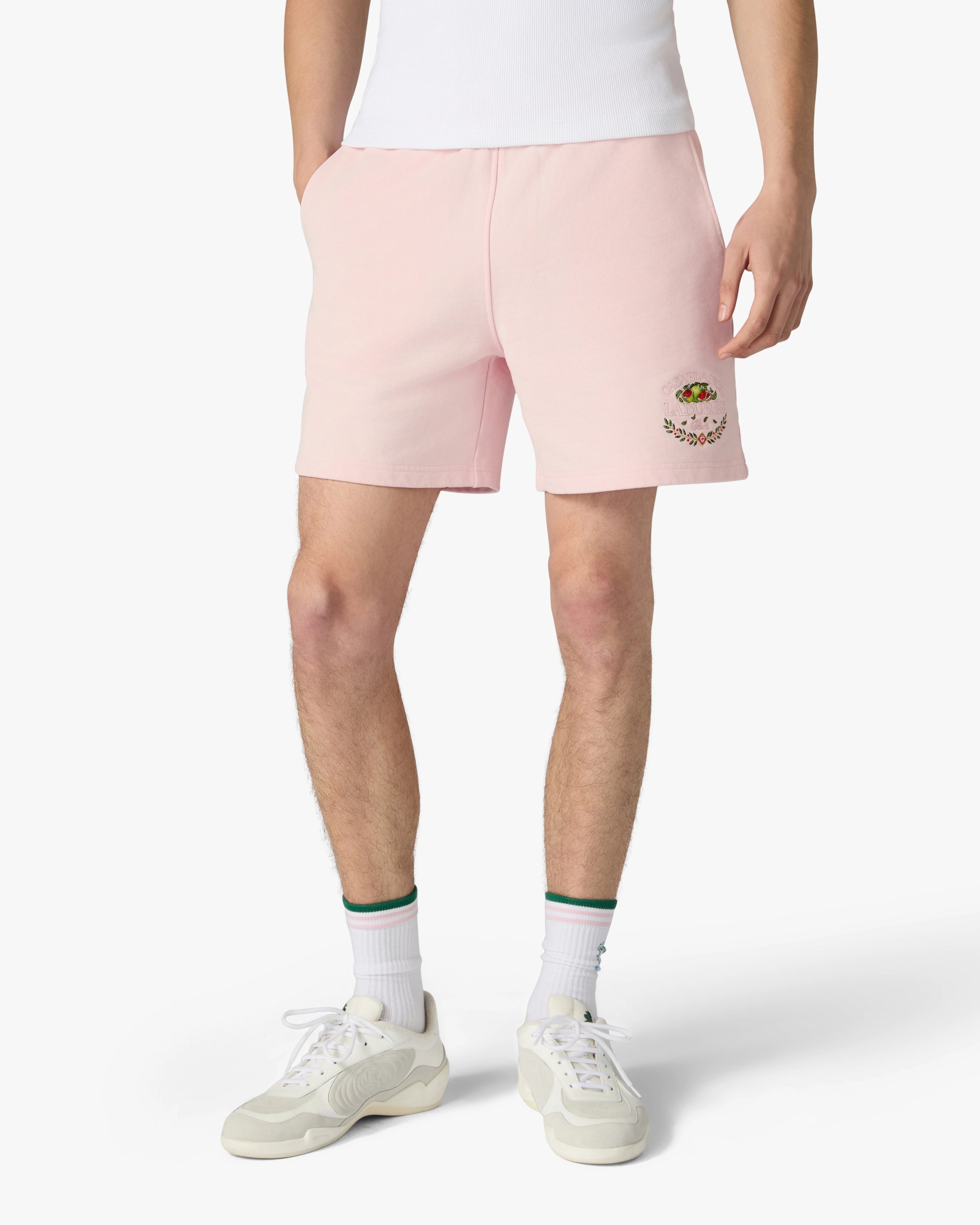 Pink Laduree x Casablanca Embroidered Shorts