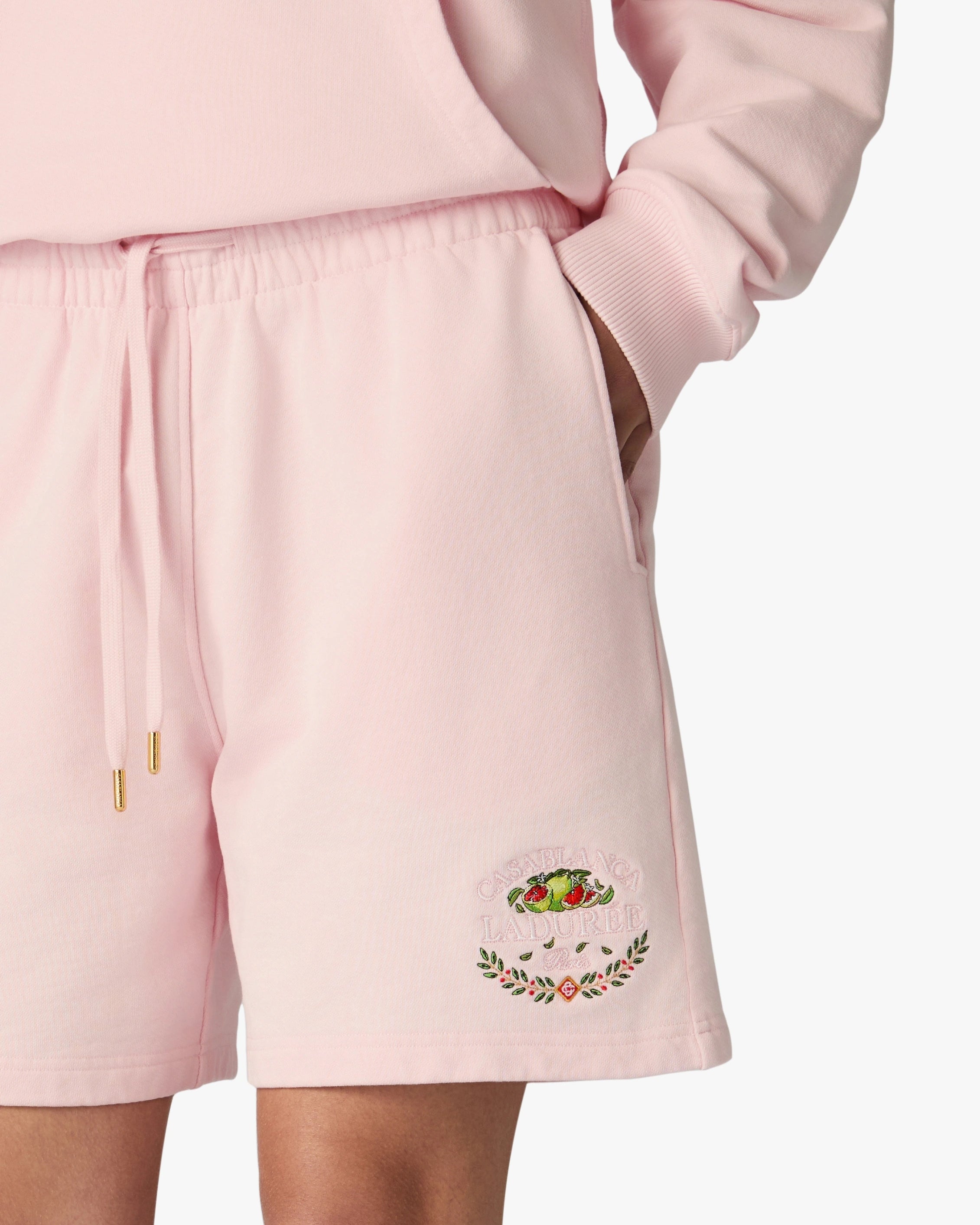Pink Laduree x Casablanca Embroidered Shorts