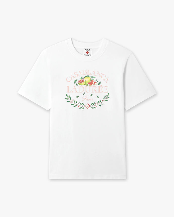 White Laduree x Casablanca Short Sleeve T-Shirt