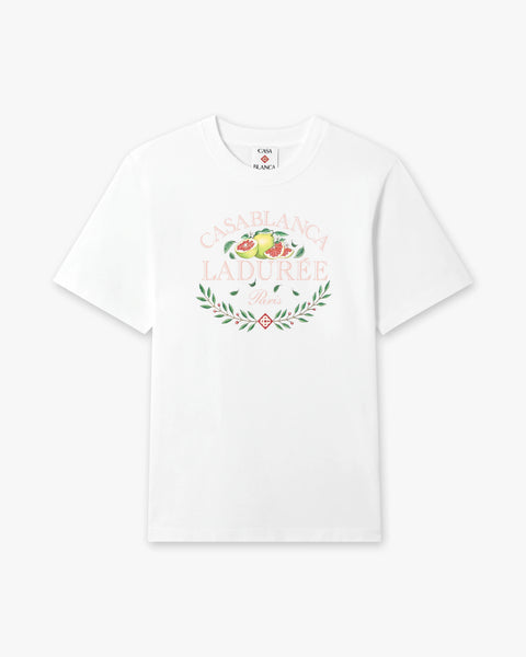 White Laduree x Casablanca Short Sleeve T-Shirt | Casablanca Paris
