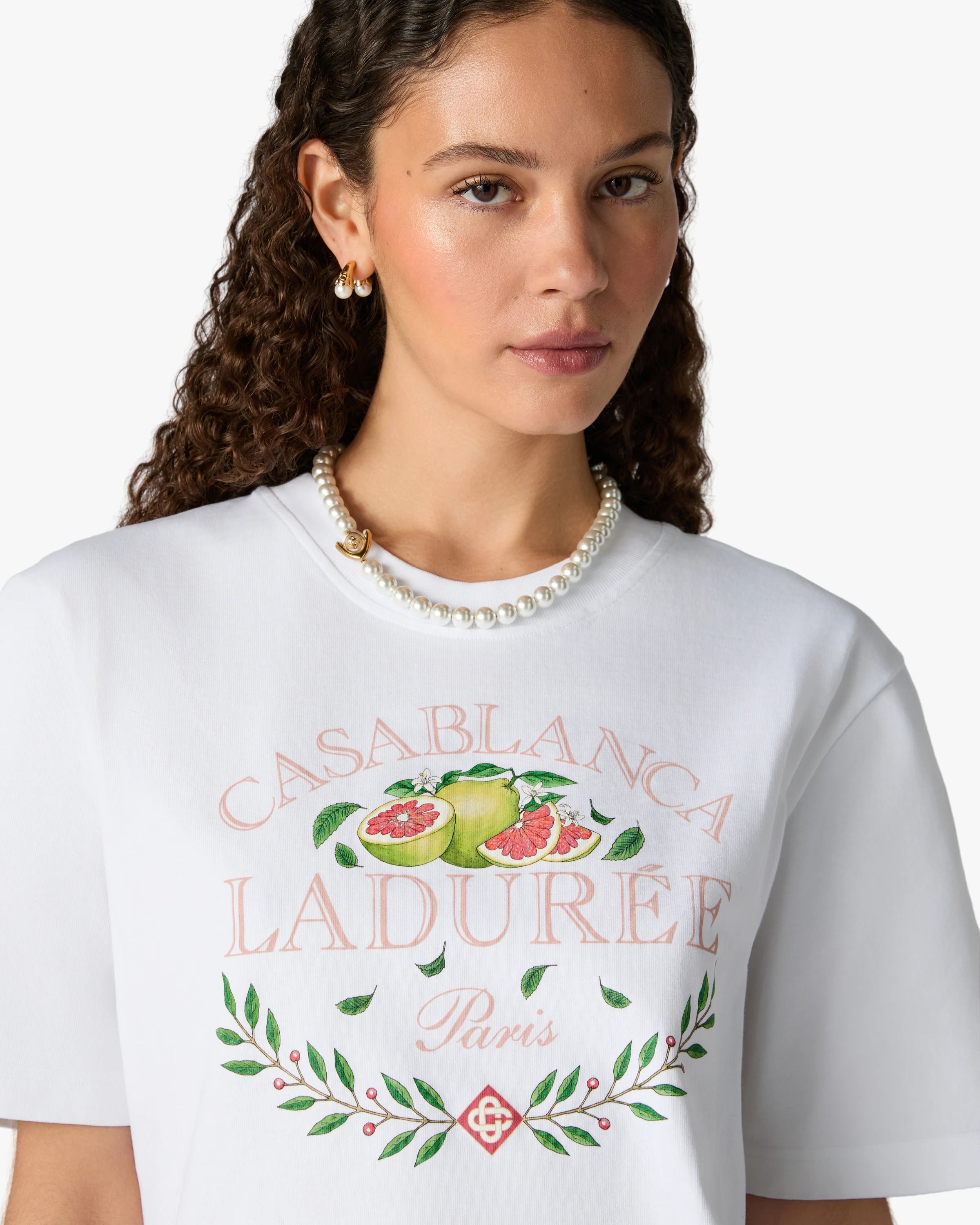White Laduree x Casablanca Short Sleeve T-Shirt