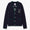 Navy Hotel Emblem Embroidered Wool Cardigan