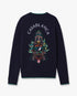 Black Hotel Emblem Embroidered Wool Cardigan